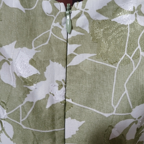 Saints + Secrets Olive Leaf Print Balloon sleeved Ruffle Hem Mini Dress, - Picture 6 of 11